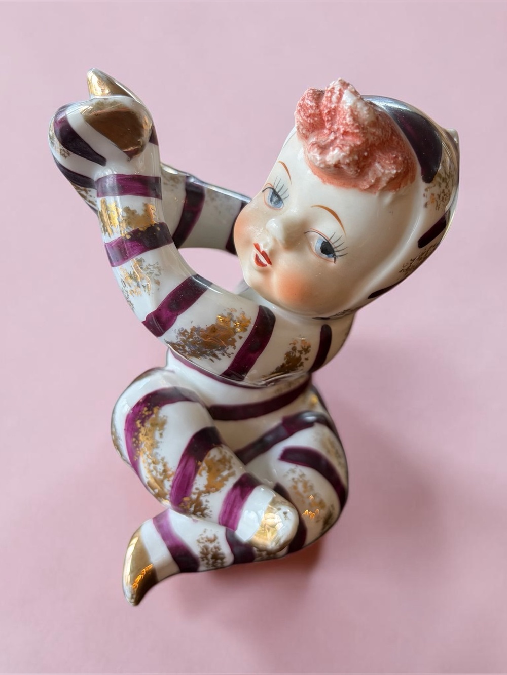 Vintage Ceramic Figurine/Vase, Ucagco Candy Cane Kid
